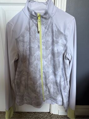 Mondetta Light Gray Utility Jacket with Lime Zipper
